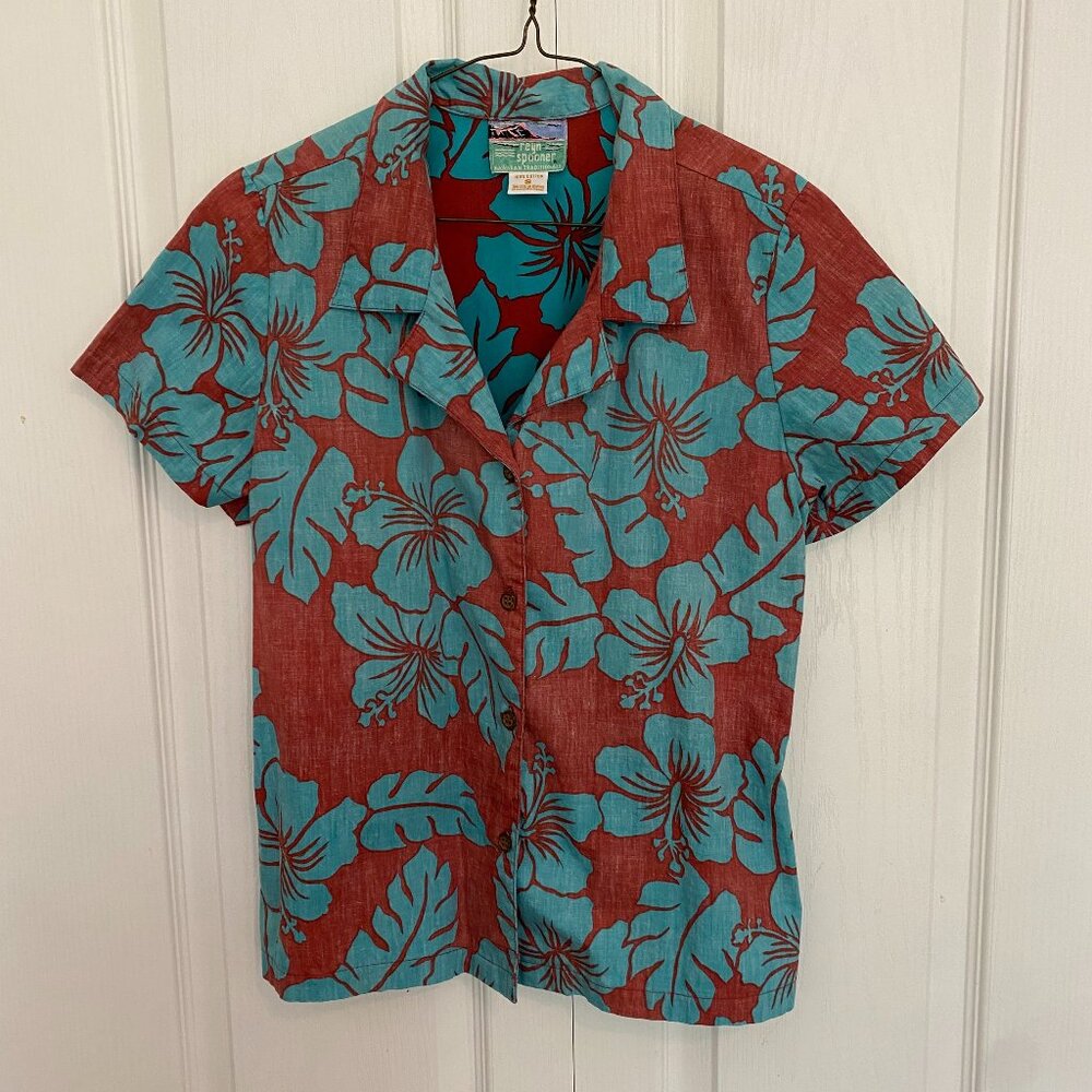 Vintage short-sleeved Hawaiian print shirt